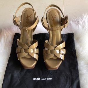 YSL Tribute Flatform Sandals Size 35, US 5